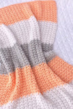 Peach and Grey Crochet Baby Girl Blanket
